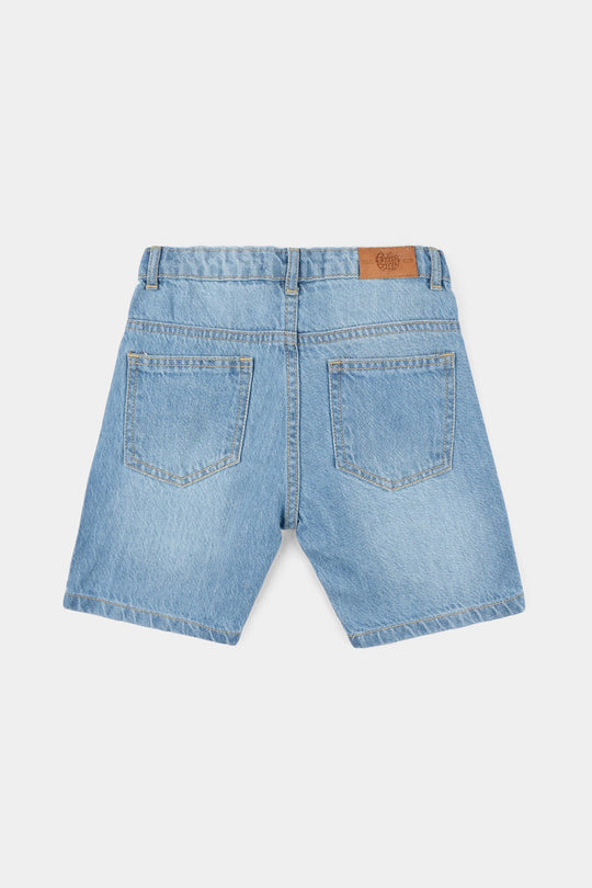 Boys Denim Stretch Short Basic - Light Blue