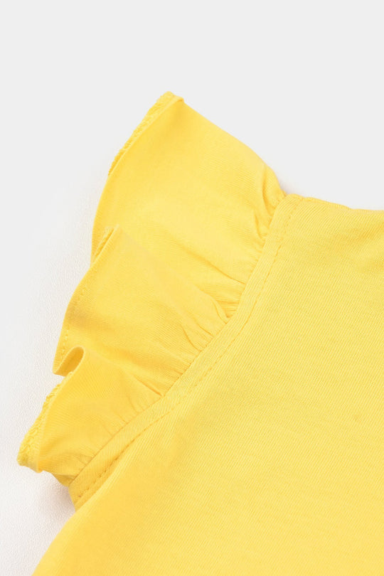 Infant Girls Cotton Jersey T-Shirt (KEEP YOUR HEAD UP) - Yellow