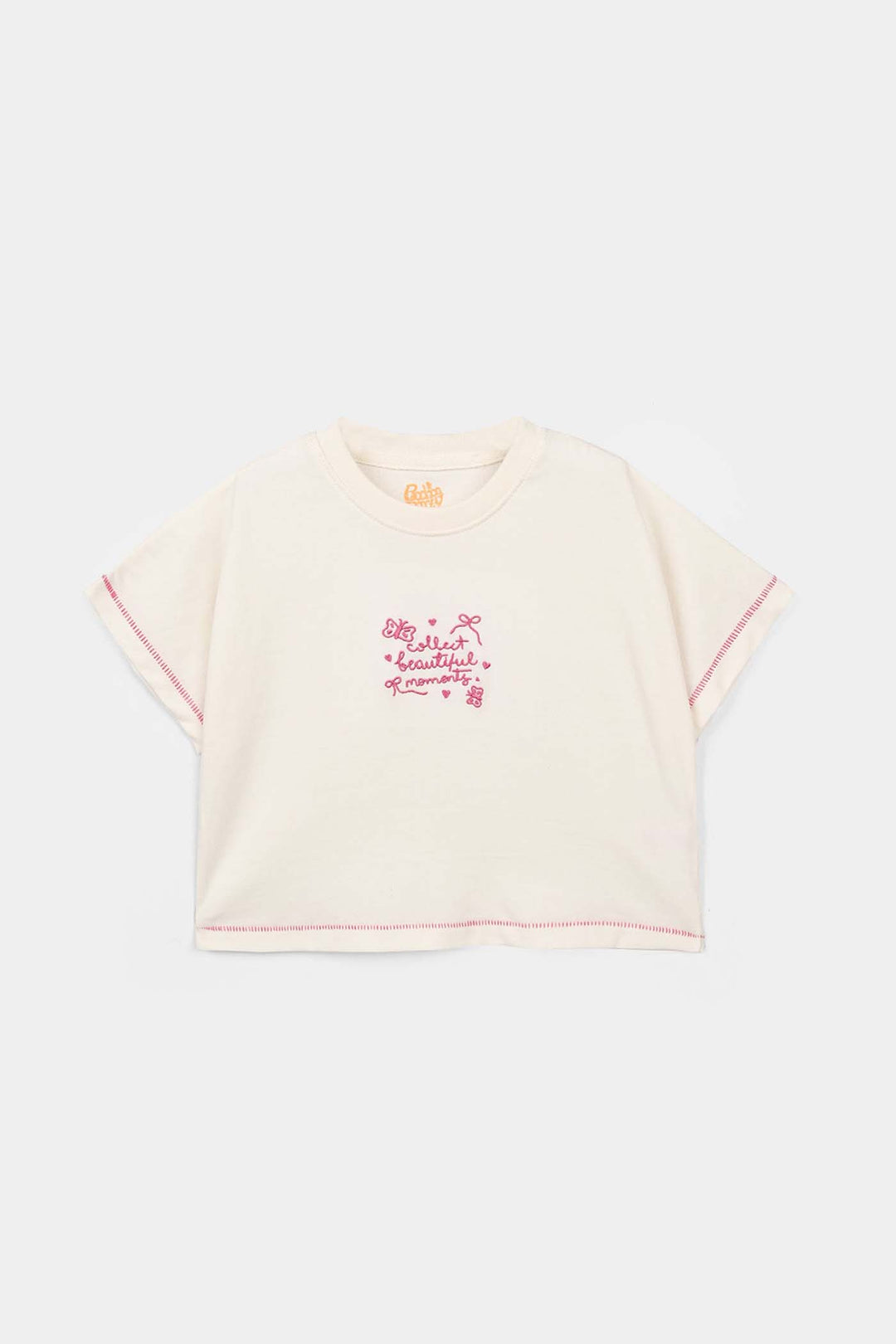 Girls Cotton Jersey T-Shirt Beautiful Moments - Off White