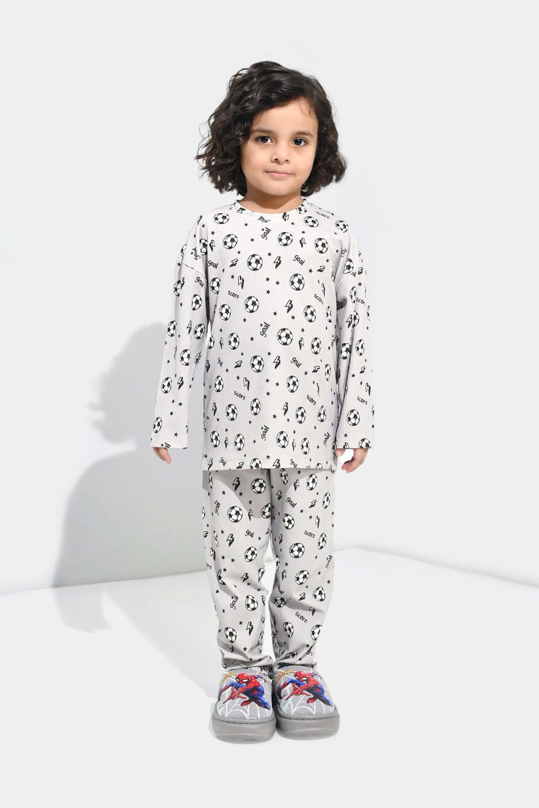 Boys Jersey/Terry Night Suit Goal-GREY