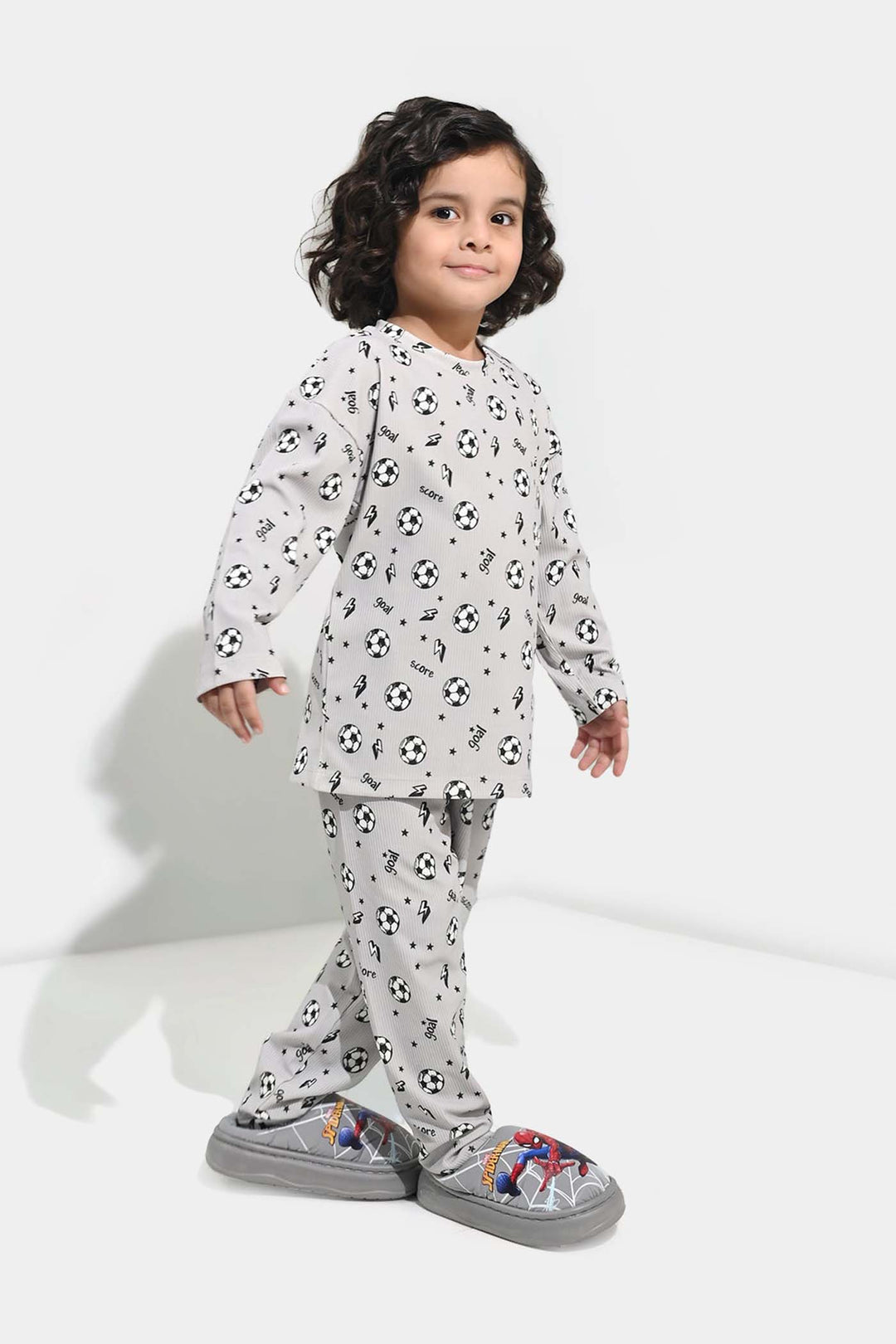 Boys Jersey/Terry Night Suit Goal-GREY