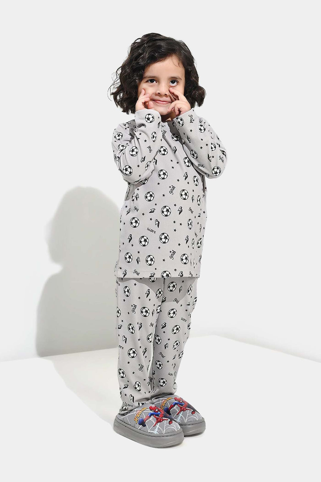 Boys Jersey/Terry Night Suit Goal-GREY