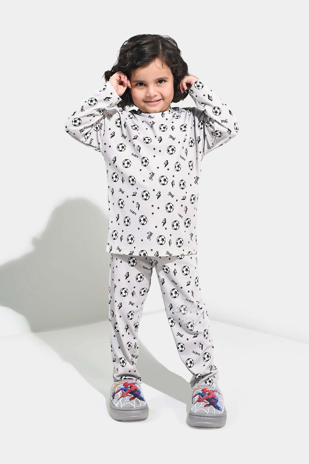 Boys Jersey/Terry Night Suit Goal-GREY