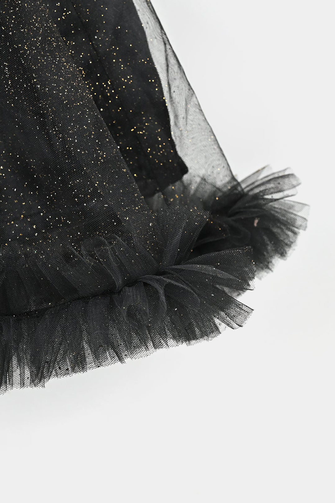 Infant Girls Net Fancy Frock Shimmer-BLACK