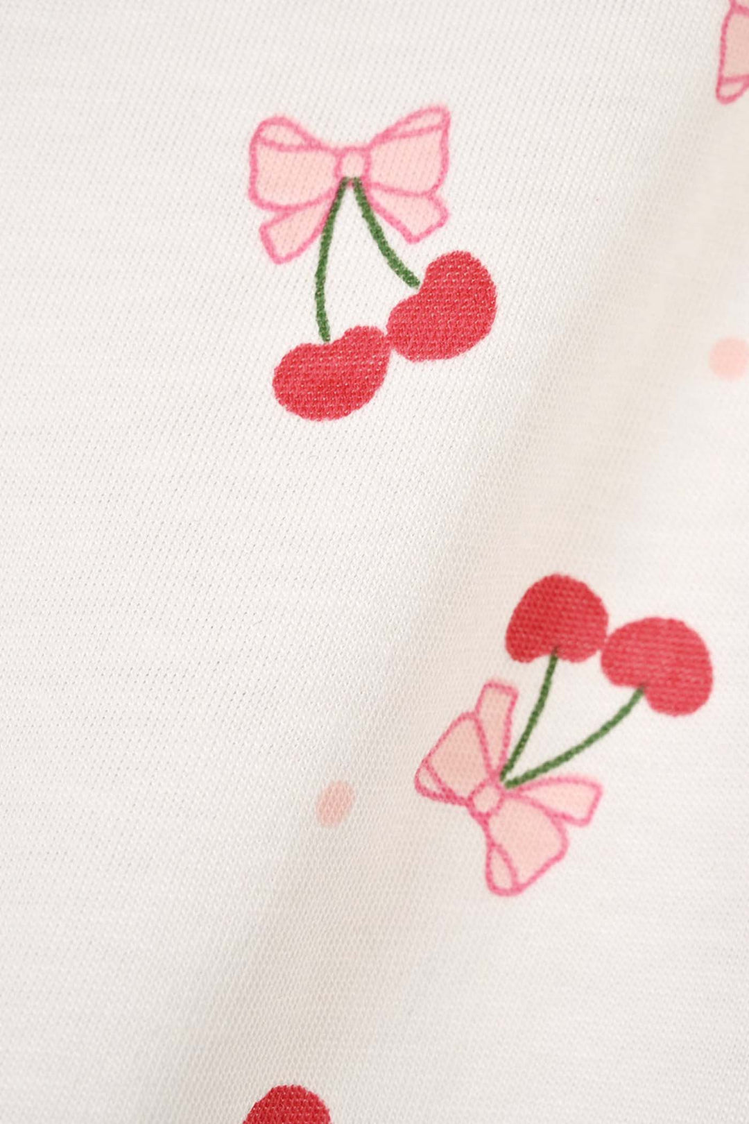 Infant Girls Cotton Jersey T-Shirt Full Sleeves Little Bows - Off White