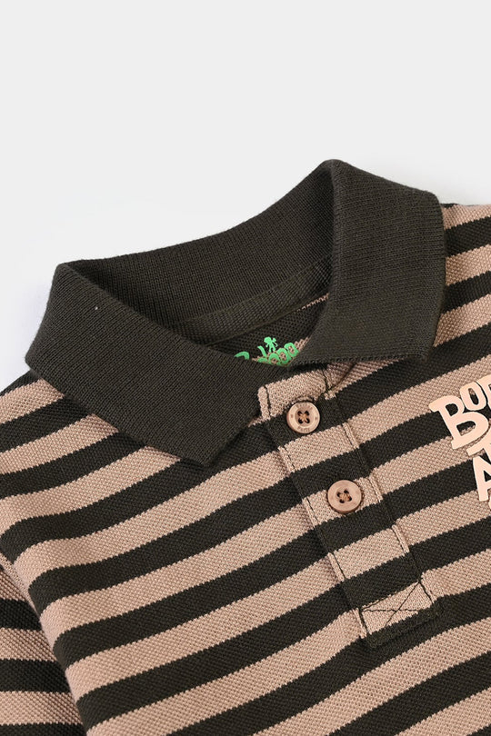 Infant Boys Cotton PK Polo F/S Awesome-Lt.Brown