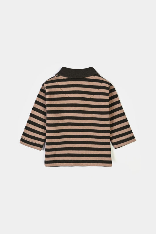 Infant Boys Cotton PK Polo F/S Awesome-Lt.Brown