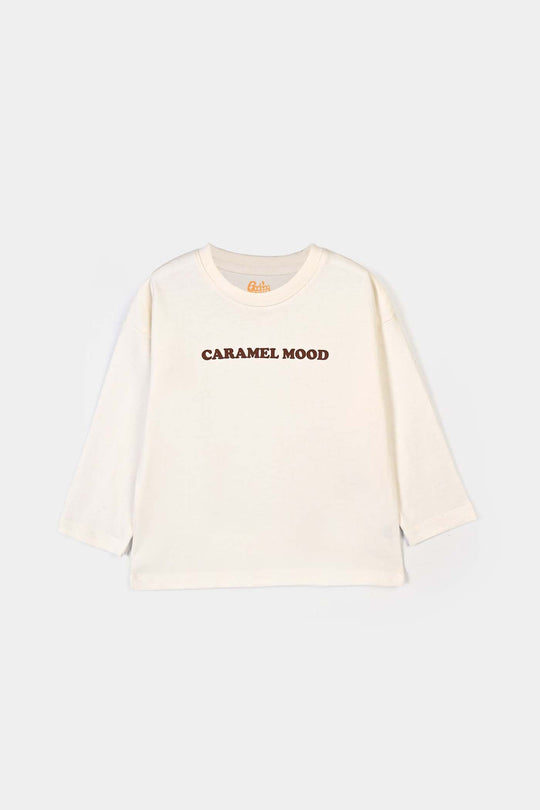 Girls Cotton Jersey T-Shirt Caramel Mood