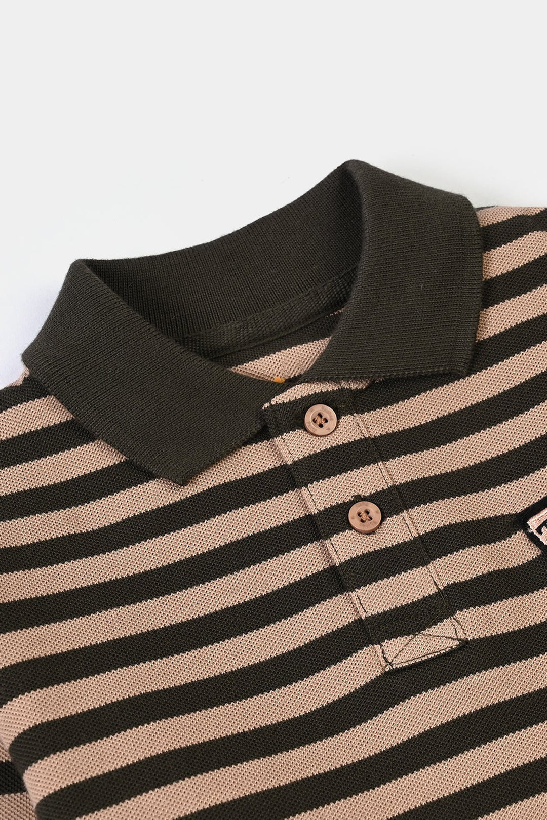 Boys Cotton PK Polo F/S Game On-Lt.Brown