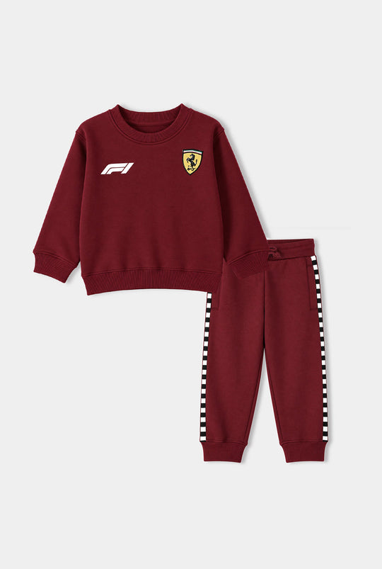 Boys Fleece 2 Piece Suit F1-Maroon