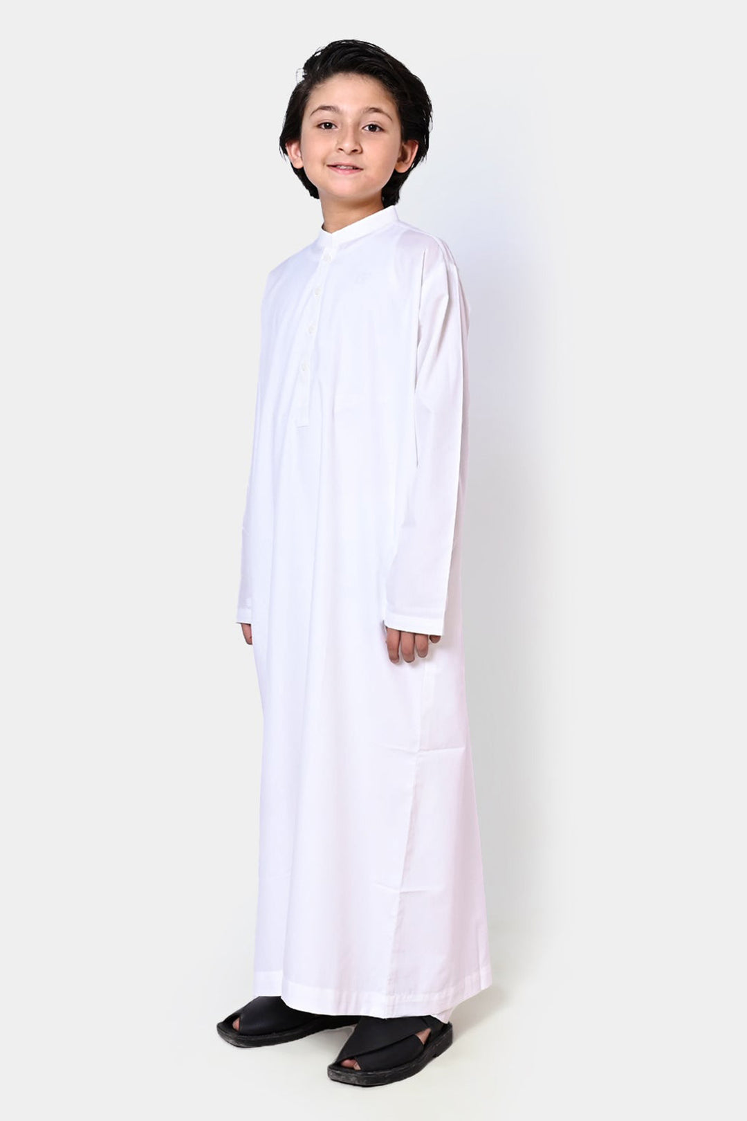 Boys Poly Viscose Jubba-White