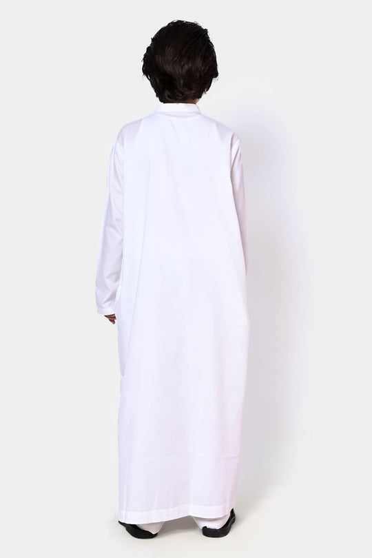 Boys Poly Viscose Jubba-White