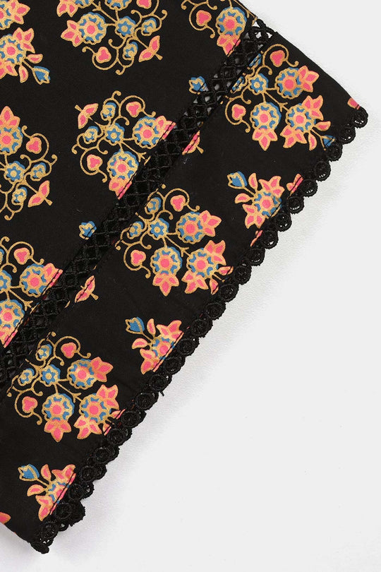 Girls Cotton 3Pcs (Rang) - Black