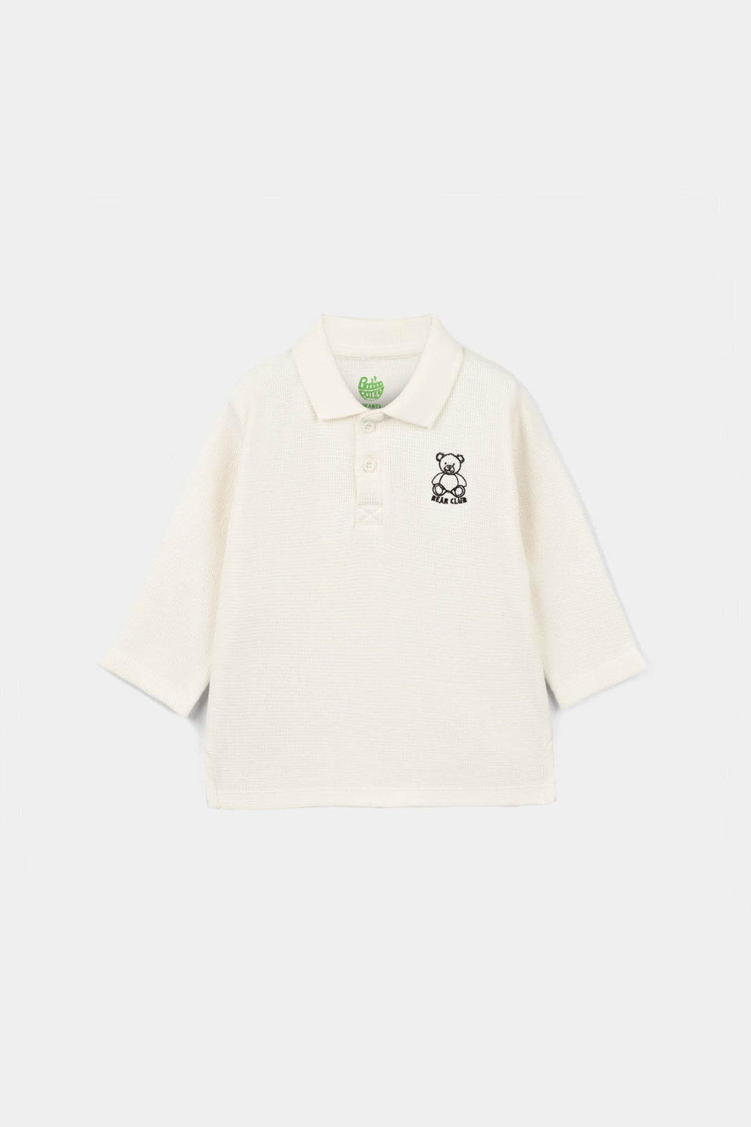 Infant Boys Thermal Polo F/S Bear Club-Off.White