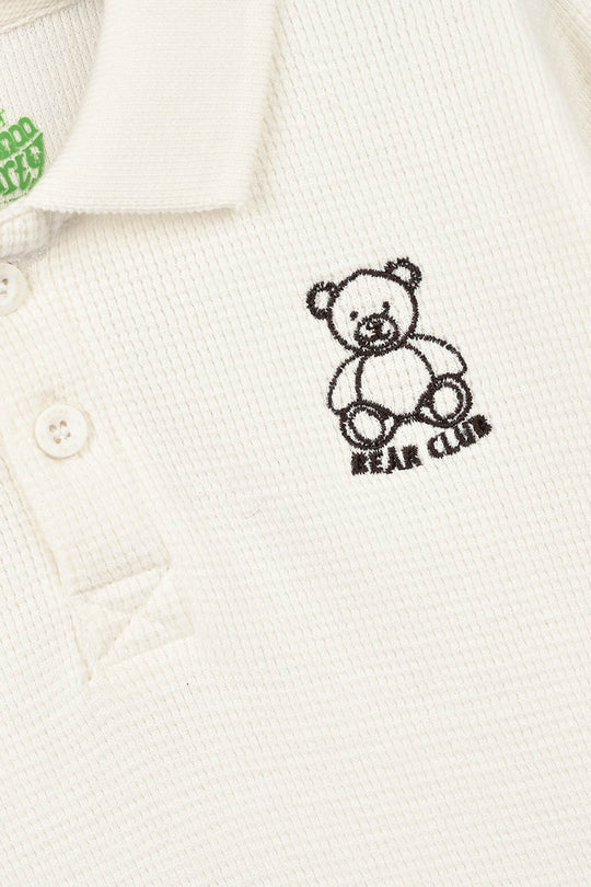 Infant Boys Thermal Polo F/S Bear Club-Off.White