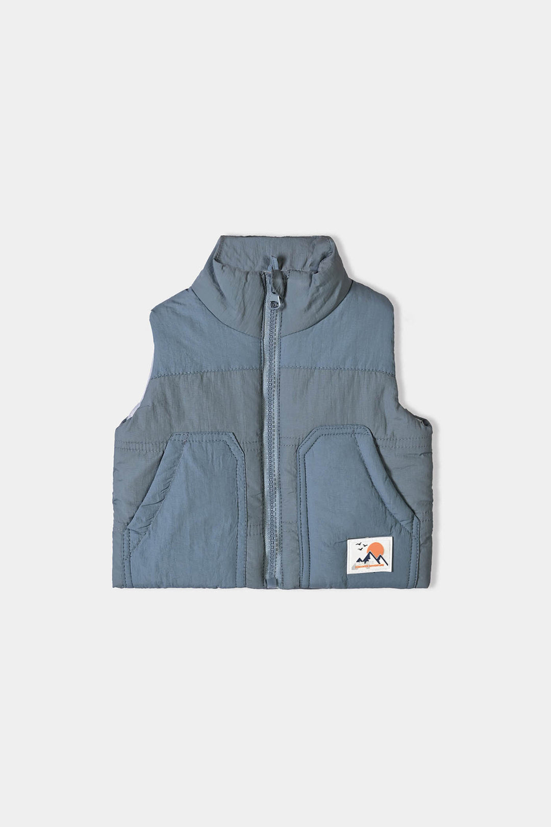 Infant Boys Polyester Puffer Jacket Discover Adventure-GREY