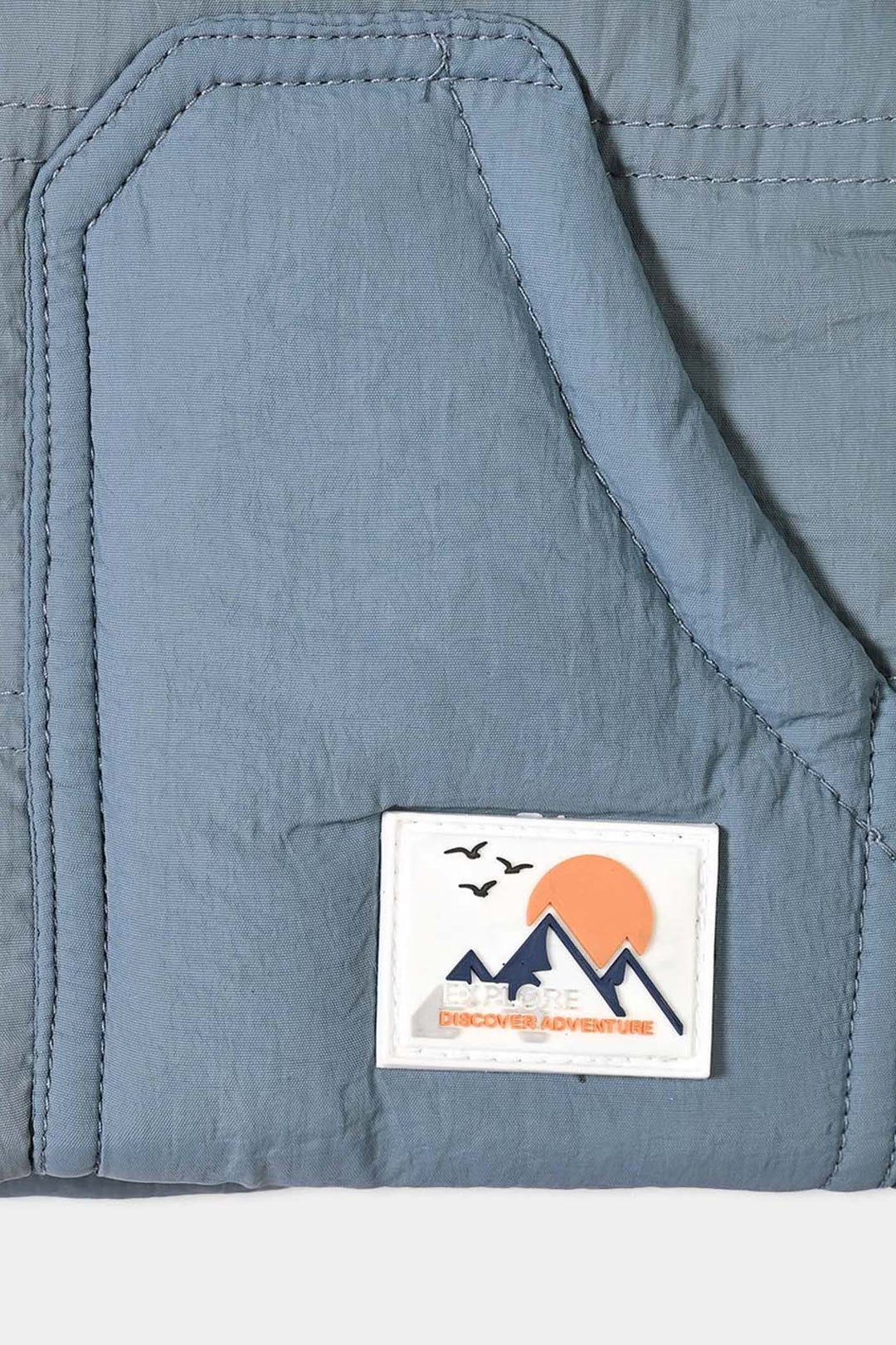 Infant Boys Polyester Puffer Jacket Discover Adventure-GREY