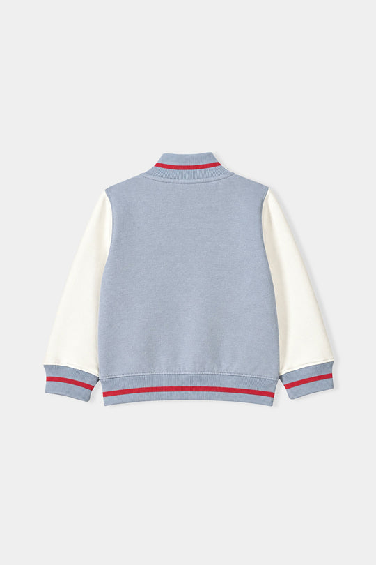 Girls Fleece Bomber Jacket Character-Blue.Fog