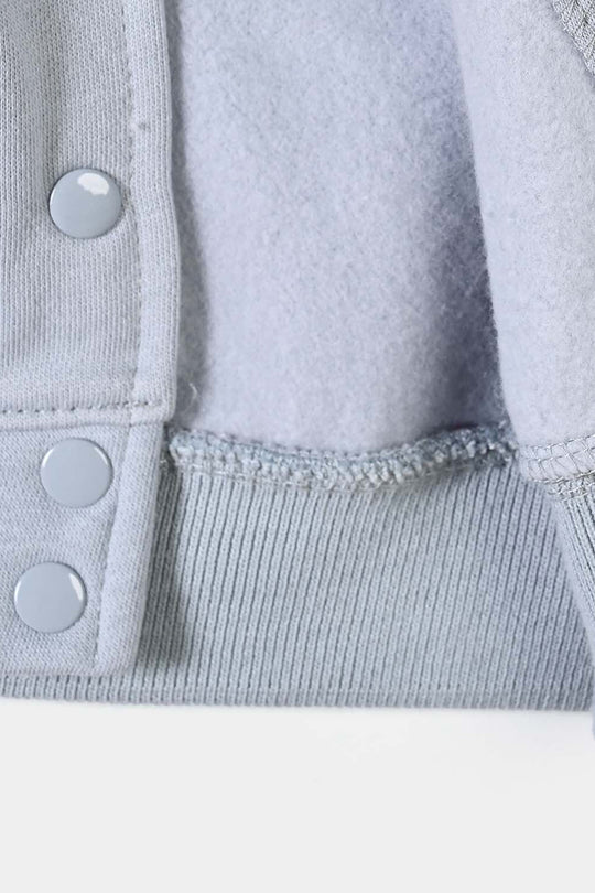 Girls Fleece Bomber Jacket Character-Blue.Fog