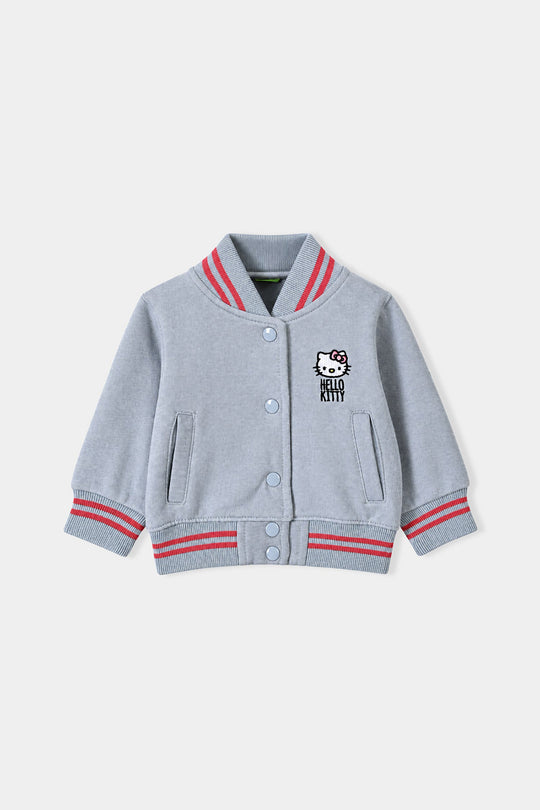 Infant Girls Fleece Bomber Jacket Character-Blue.Fog