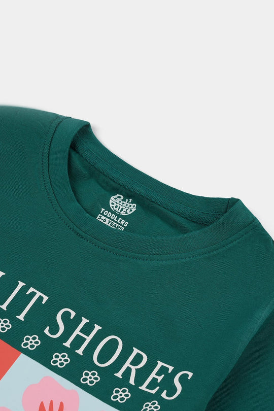 Girls Jersey/Terry T-Shirt Sunlit Shores - Green