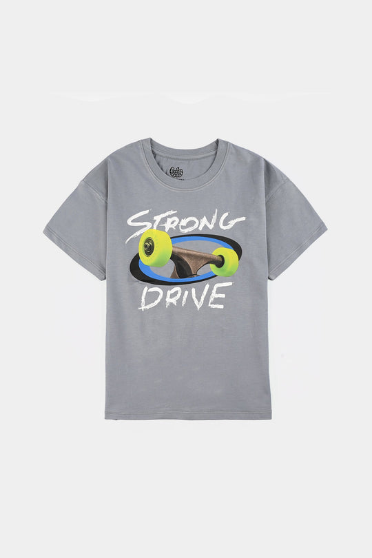 Boys Jersey/Terry T-Shirt Strong Drive - Grey