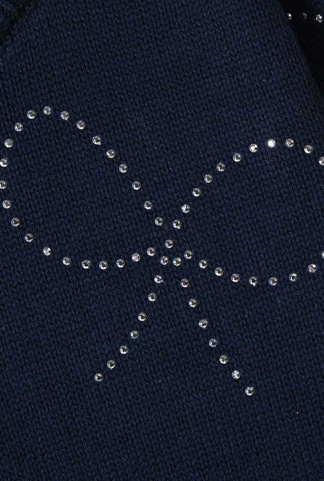 Girls Cotton Sweater Bow Studs-BLUE