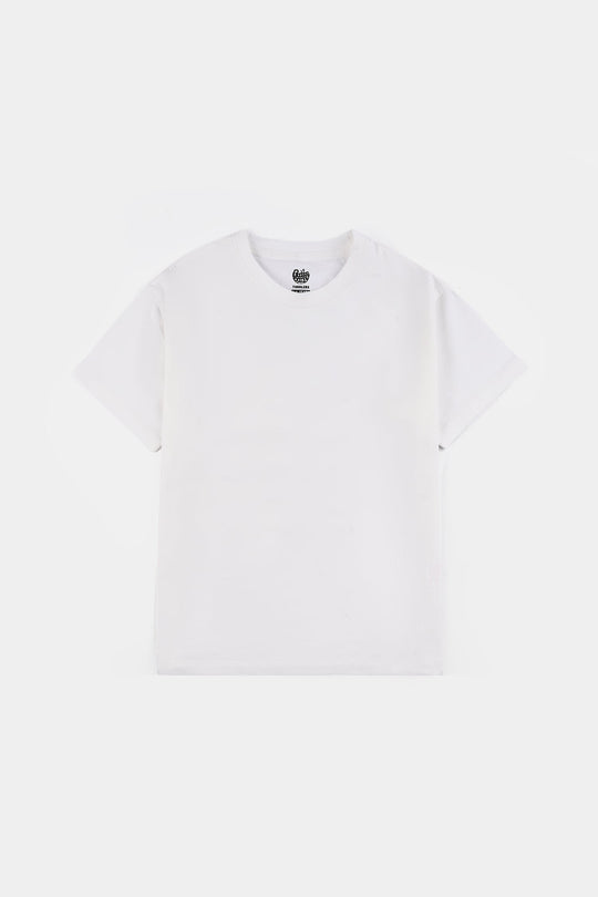 Boys Lycra Jersey Basic T-Shirt - White