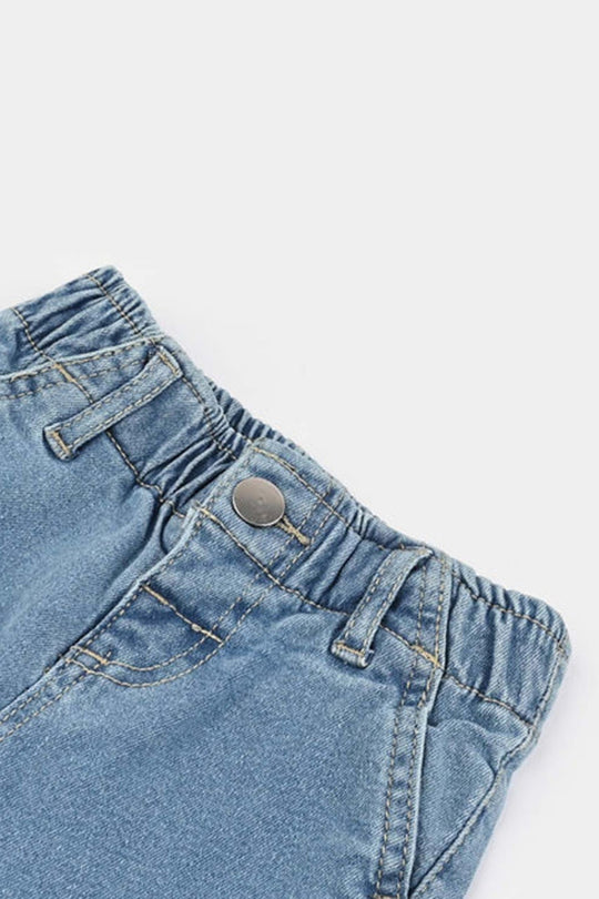 Infant Girls Denim Stretch Pant-Light Blue
