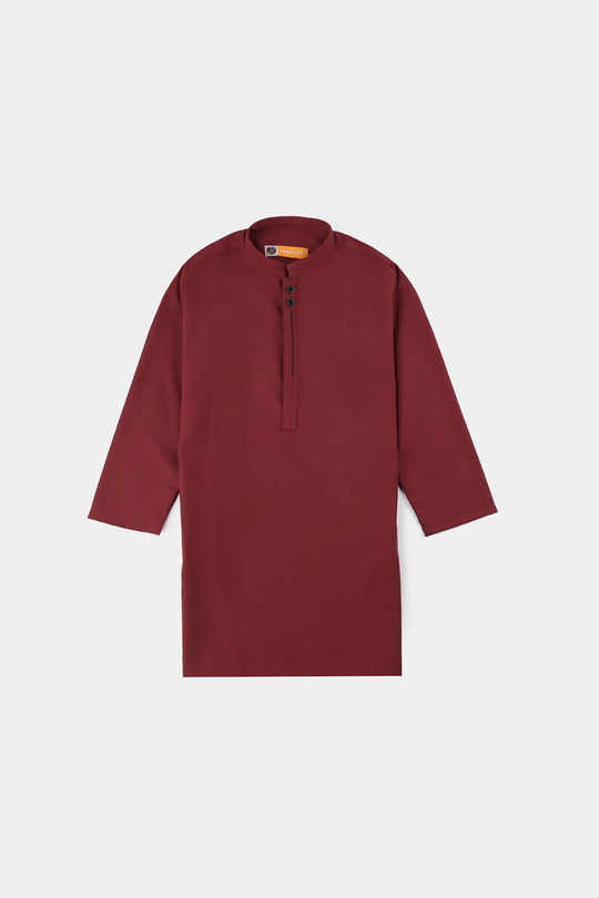 Boys Poly Viscos Shalwar Suit (Tape Detail)-MAROON