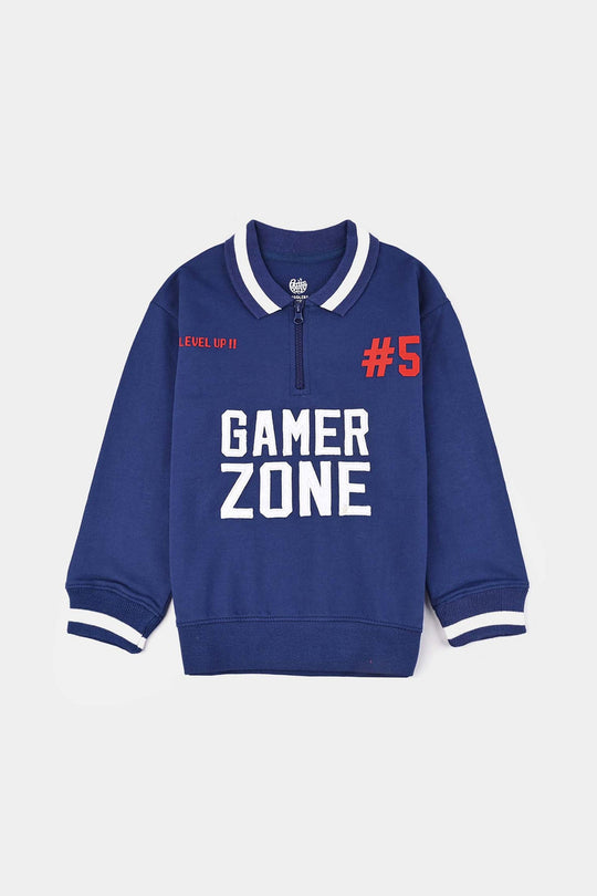 Boys Jersey/Terry Sweatshirt (Gamer Zone) - Navy