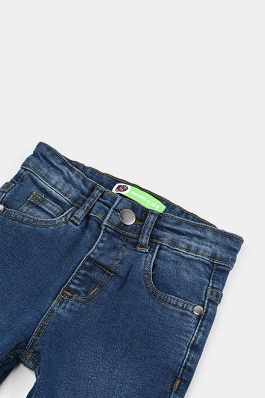 Infant Girls Denim Stretch Pant Hearts-Blue