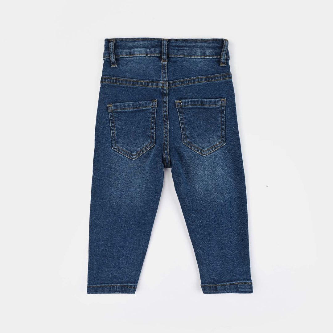 Infant Girls Denim Stretch Pant Hearts-Blue