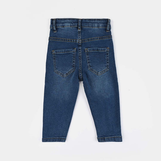 Infant Girls Denim Stretch Pant Hearts-Blue