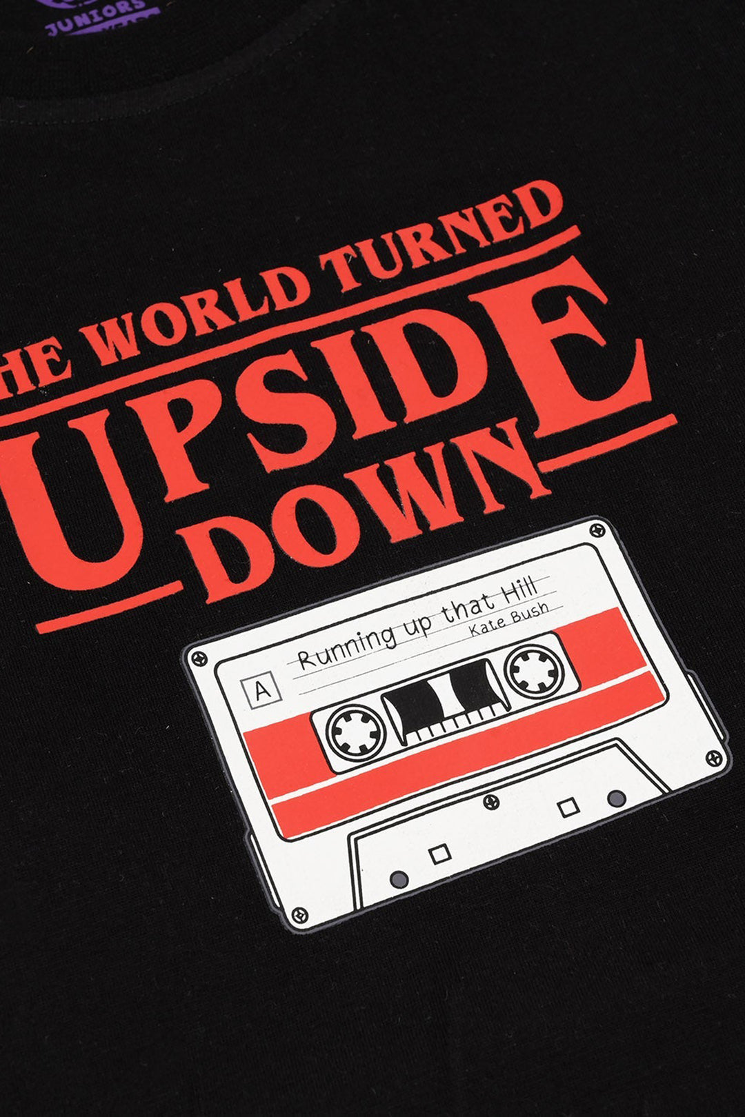 Boys Jersey/Terry T-Shirt Upside Down-BLACK