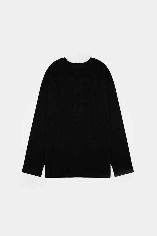 Boys Jersey/Terry T-Shirt Upside Down-BLACK