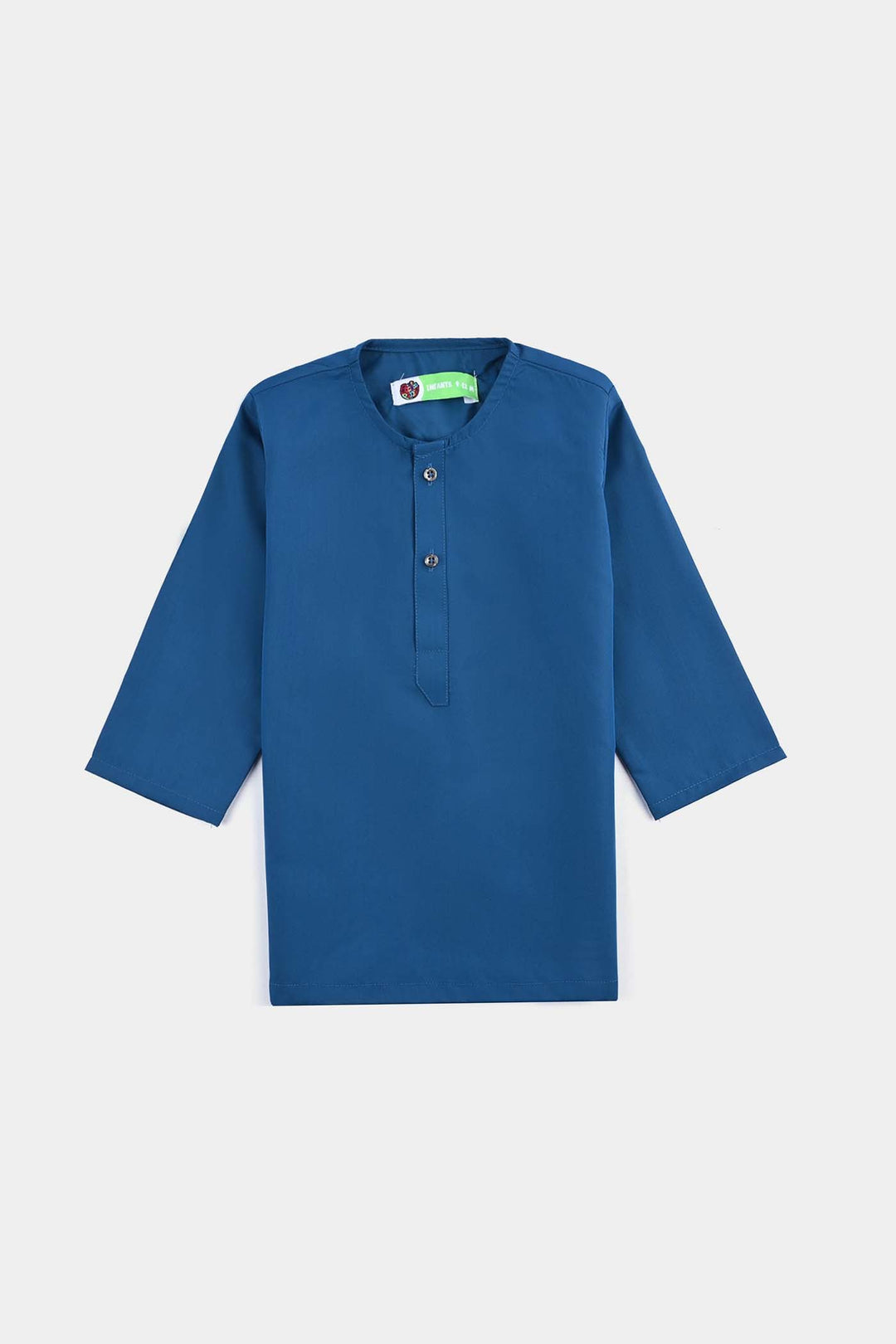 Infant Boys Poly Viscose Kurta & Pajama Suit (Monotone)-T.Blue