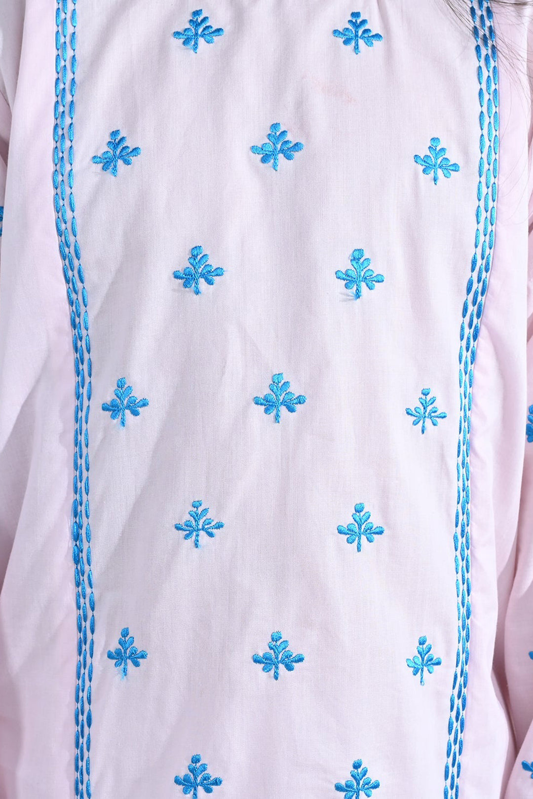 Girls Cotton Embroidered Kurti Roshan Jahan - Baby Pink