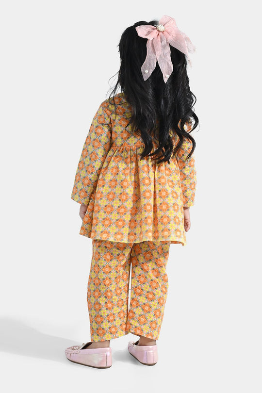 Infant Girls Cotton Printed 2Pcs Tacky - Multi