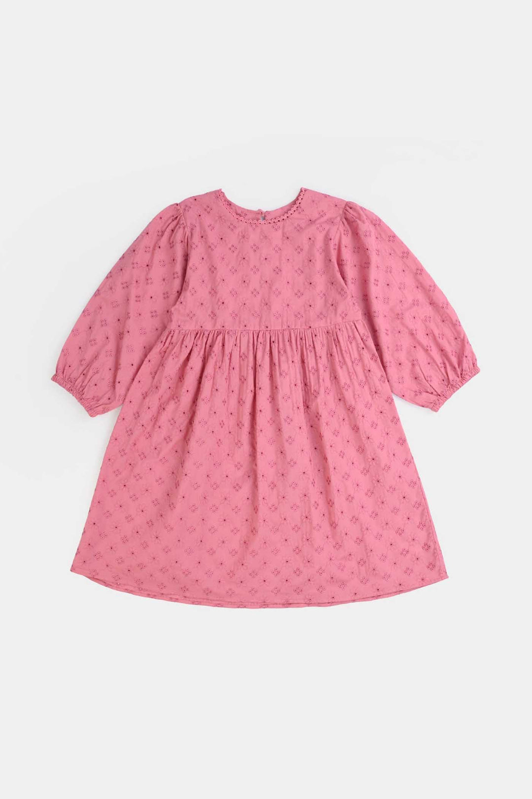 Girls Chicken Kari Casual Frock (Apricot) - Pink