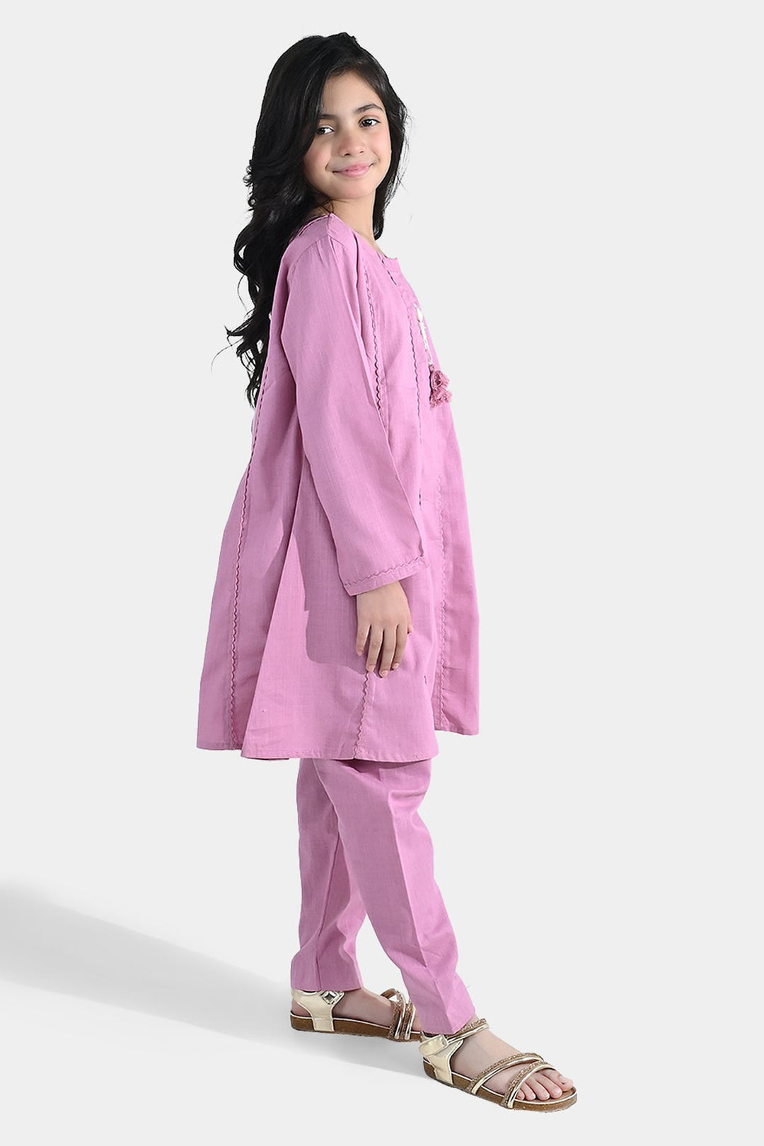 Girls Cotton Slub 2 Pcs Strawberry - Pink