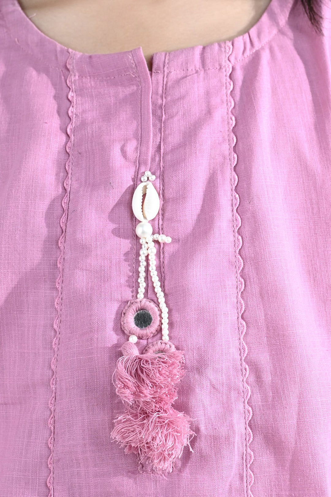 Girls Cotton Slub 2 Pcs Strawberry - Pink