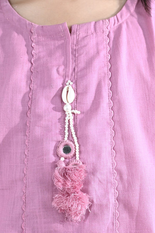 Girls Cotton Slub 2 Pcs Strawberry - Pink
