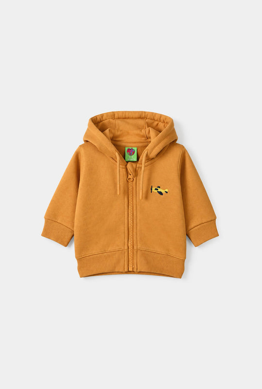 Infant Boys Fleece Knitted Jacket Plane-Yellow