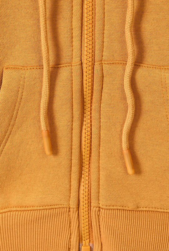 Girls Fleece Knitted Jacket Yellow