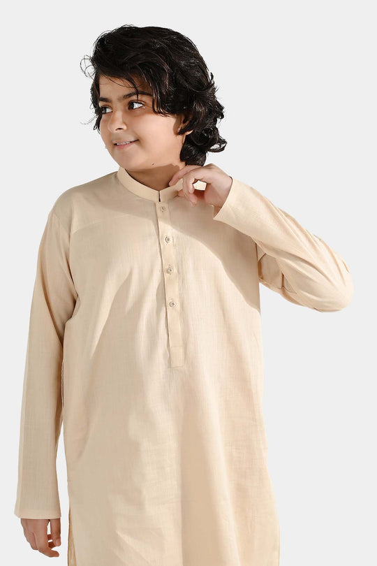 Boys Cotton Slub 3Piece Suit (Peach Punch)