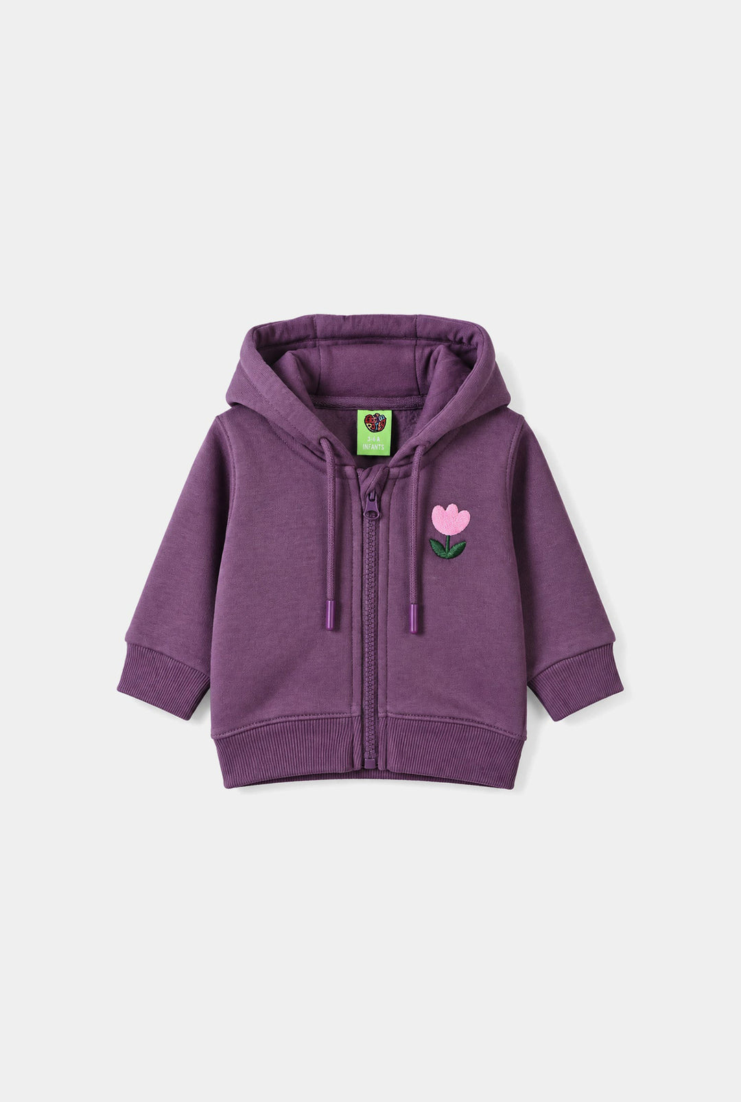 Infant Girls Fleece Knitted Jacket Flower-Grape.Jam