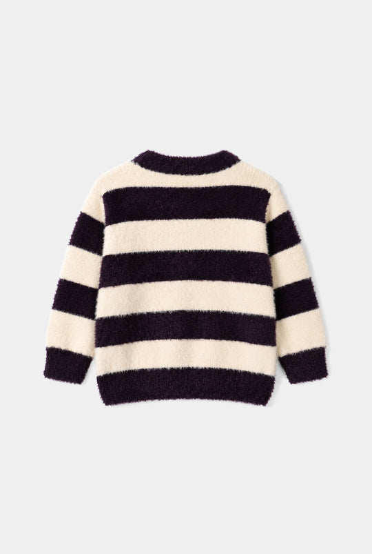 Girls Acrylic Sweater-Bubble-Purple.White