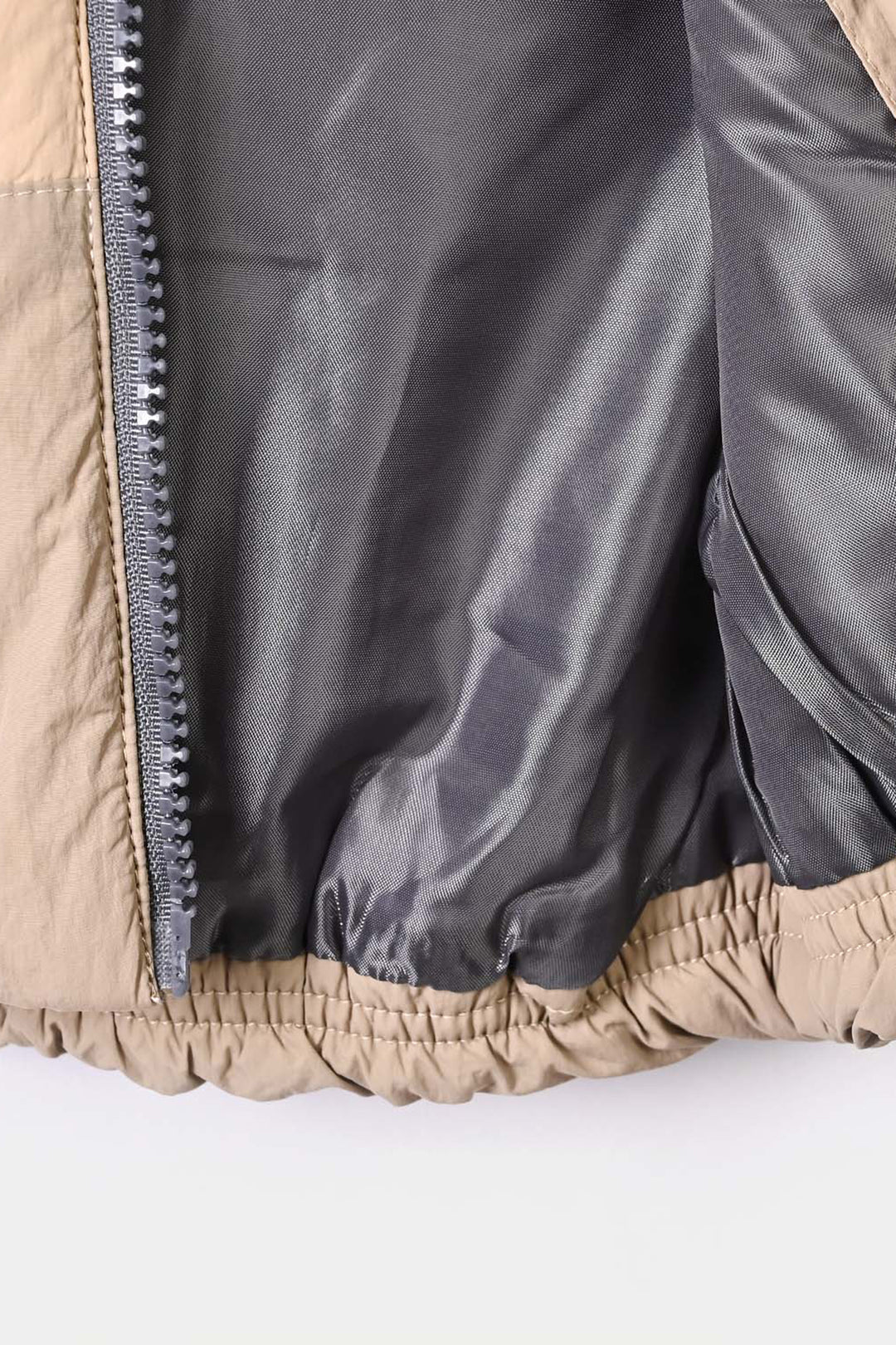 Infant Boys Polyester Puffer Jacket Hood- BROWN/GREY