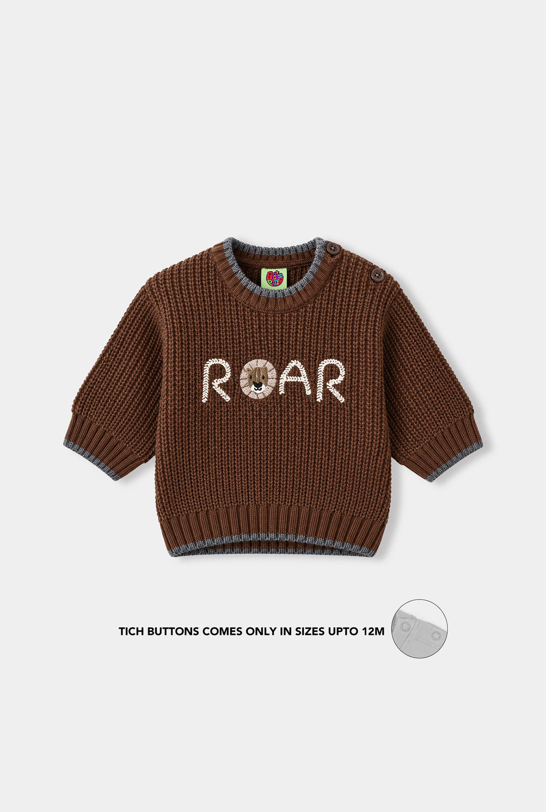 Infant Boys Acrylic Cord Set Roar-BROWN